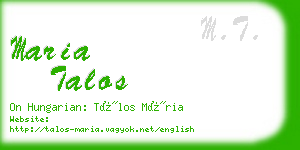 maria talos business card